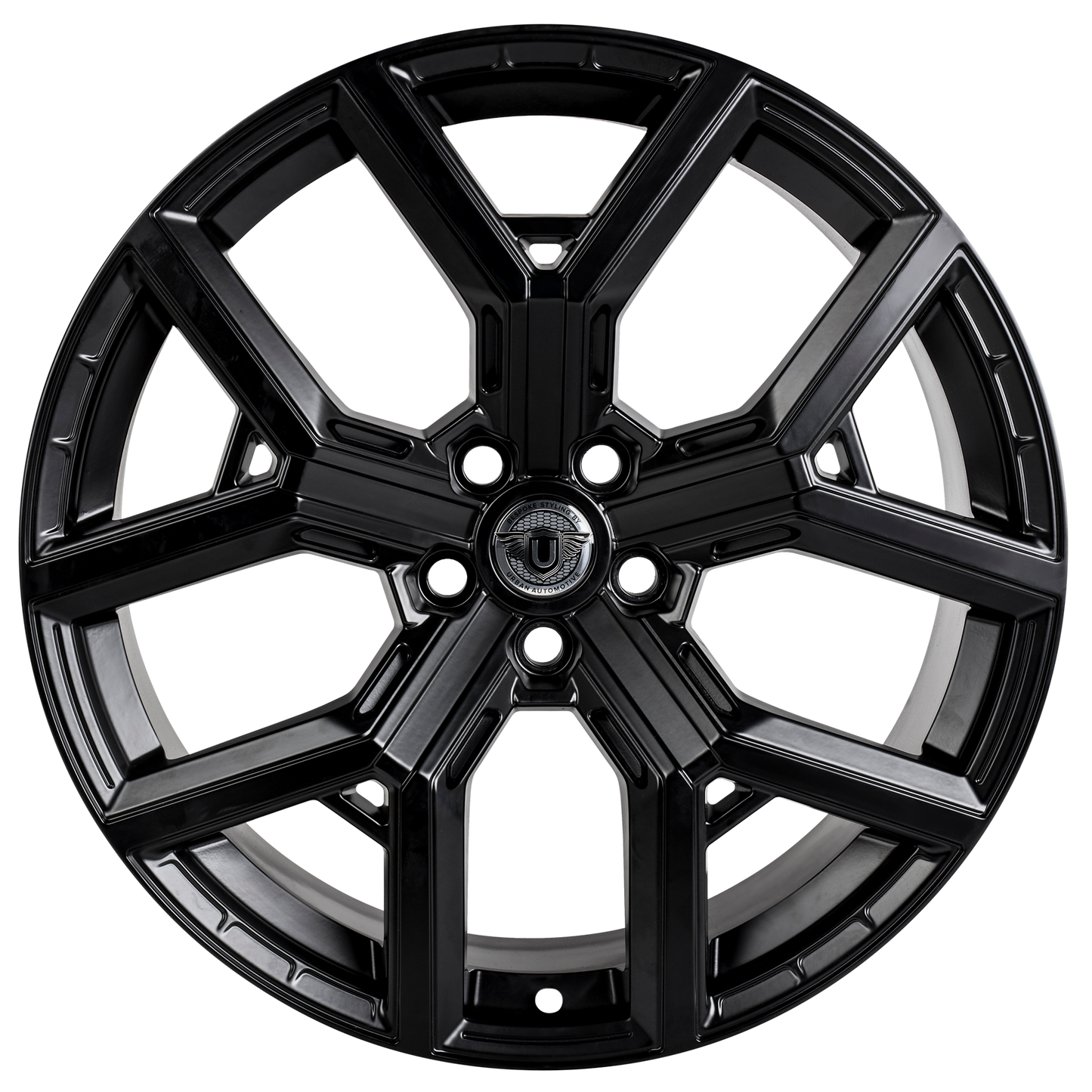 22" WX 2: 4-HJUL pakke (forskudt opsætning 2 x foran, 2 x bag), satinsort