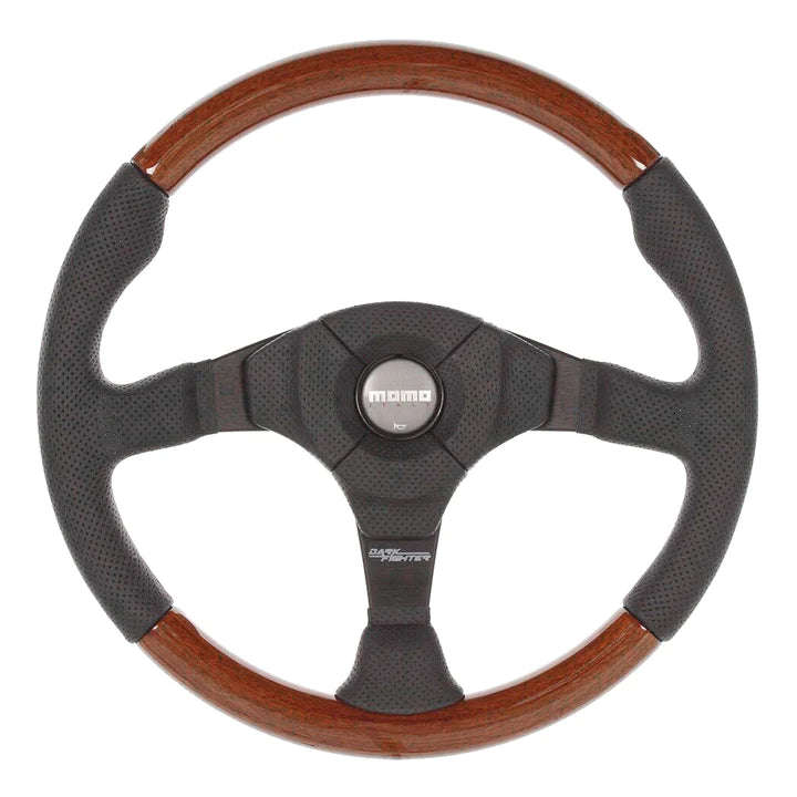 MOMO DARK FIGHTER WOOD STEERING WHEEL - 350MM