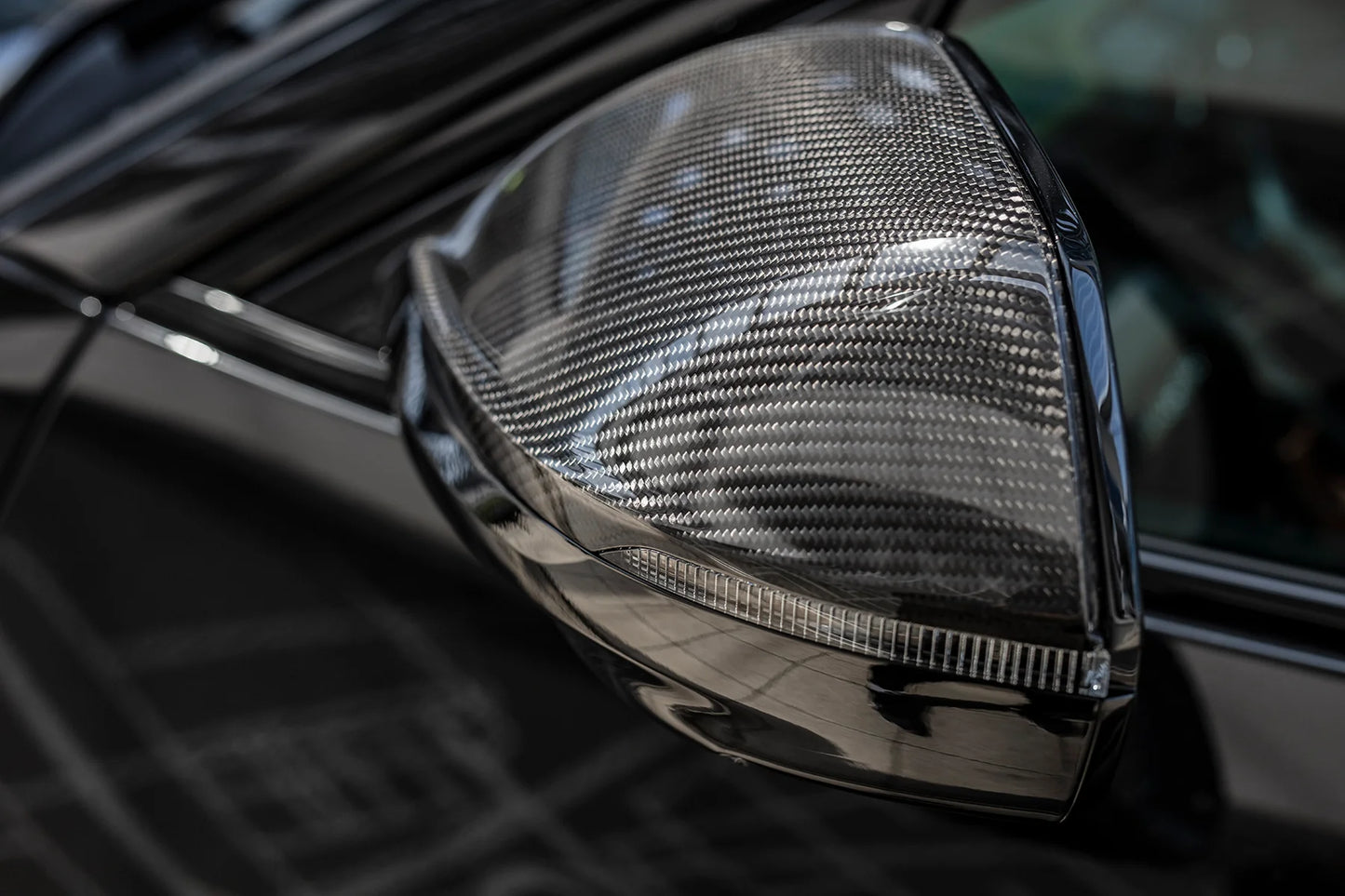 Wing Mirror Caps in Visual Carbon Fibre (Standard and BSM)
